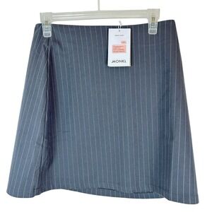 NWT Women Striped Grey Mini Skirt Blair Waldorf Monki US Sz-8 Casual Streetwear‎